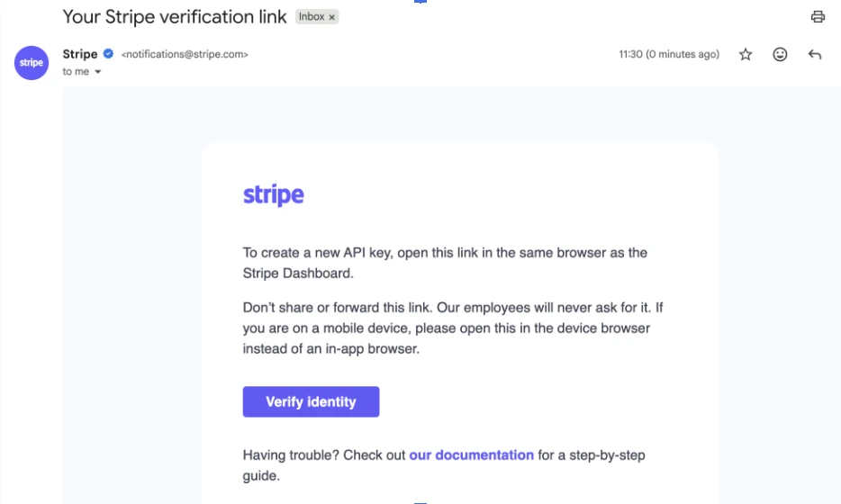 Stripe key revealed — copy it now
